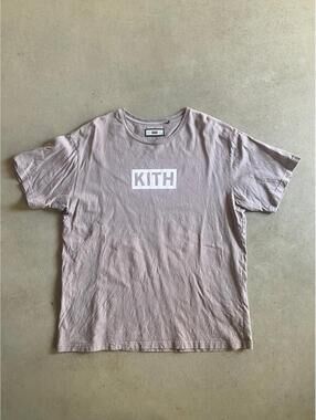 Kith Brown Square Logo Tee Sz 2XL